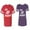 Men Red / Women Purple, variant on Mr.Mrs. Never Always Right Unisex Couple Matching Cotton Jersey style T-Shirt Contrasting stripes on sleeves (Men Red / Women Black) (Men S / Women S)