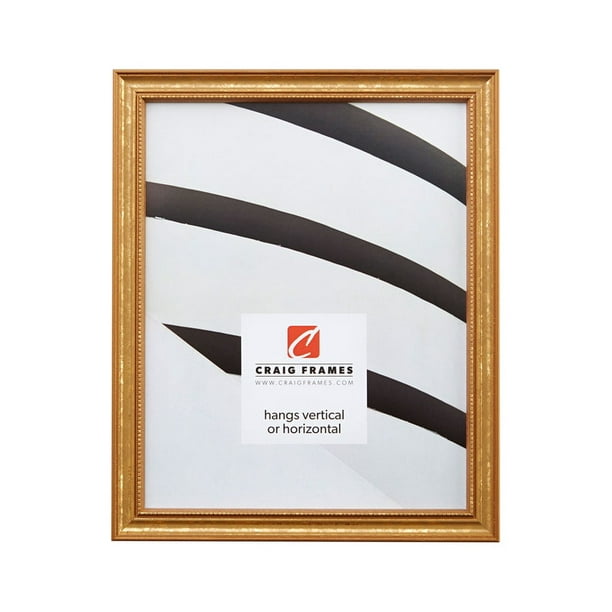 Stratton, Aged Gold Picture Frame, .75" Wide, 35 Common Sizes (314GD) Craig Frames Thin Gold