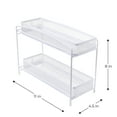 thumbnail image 4 of (4 pack) Mainstays 2-Tier Sliding Spice Organizer Rack, Pull-Out Cabinet and Pantry Spice Storage Rack for Kitchen Organization, 4.5" x 11", White, 4 of 12