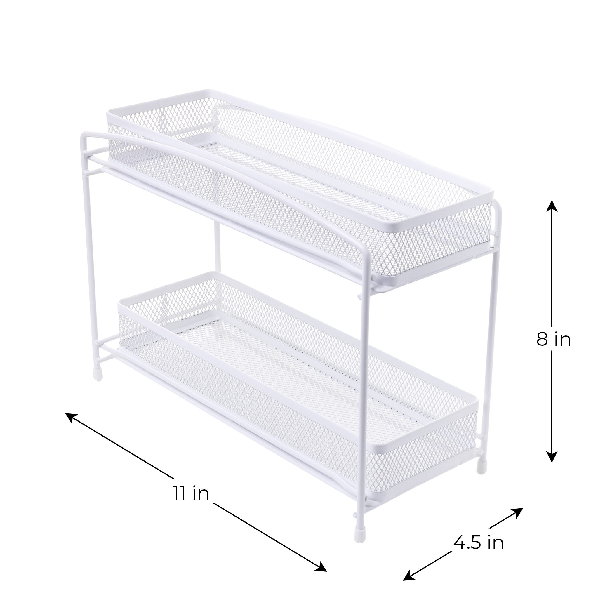 Mainstays 2-Tier Pull-Out Spice Organizer Rack, White photo 2