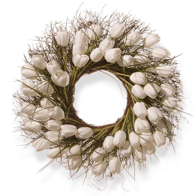 Couronne de Tulipe Blanche de 24 Po