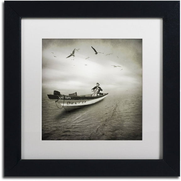 Trademark Fine Art "Cello Sophia" Canvas Art by Moises Levy White Matte, Black Frame