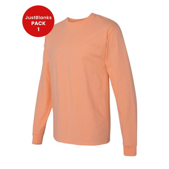 JustBlanks Beefy Long Sleeve T Shirt Flat Collar Shoulder to Shoulder Taping