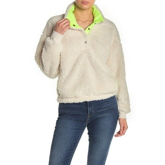 Abound Pull en Fausse Fourrure pour Femmes en Ivoire Dove Taille m