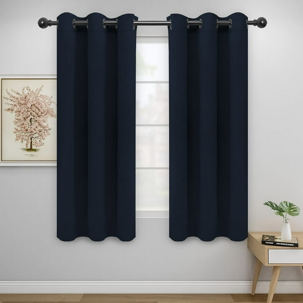 Cortinas térmicas opacas Easy-Going 107x160 cm azul marino, 2 paneles