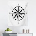 thumbnail image 1 of Nautical Party Tapestry, Illustration of a Monochrome Compass Showing North South East West, Fabric Wall Hanging Decor for Bedroom Living Room Dorm, 5 Sizes, Charcoal Grey White, by Ambesonne, 1 of 1