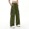 thumbnail image 7 of Cargo Pants Women Casual Straight Fit High Waisted Athletic Pants with Pockets Summer Trendy Womens Clothes, 7 of 7