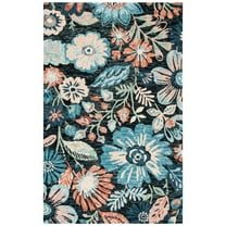 SAFAVIEH Jardin Stewart Floral Area Rug, Charcoal/Blue, 8' x 10'