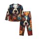 thumbnail image 1 of Fotbe Cute Colorful Flower French Bulldog Conjunto de Pijama de Manga Larga para Mujer con Estampado, Ropa de Dormir de 2 Piezas, Conjunto de Casa Suave y Cómodo con Bolsillos-Large, 1 of 7