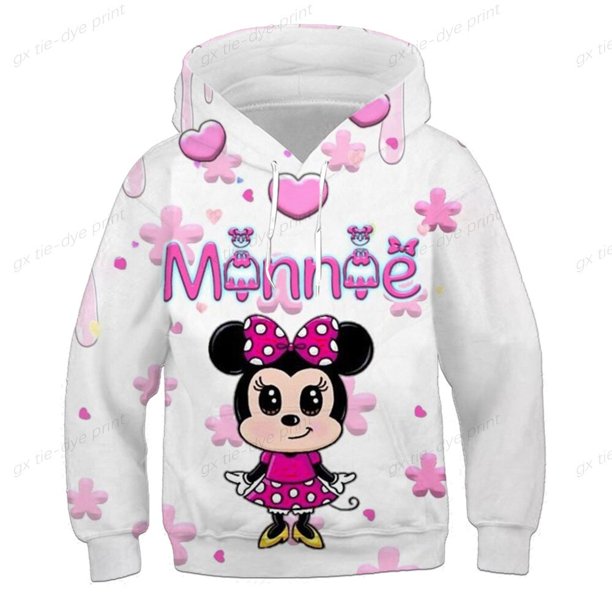 Suéteres de Mickey Mouse para niños, ropa de otoño, sudaderas con capucha de dibujos animados de primavera para niños, prendas de vestir para niñas de 1 a 14 años140 zhangmengya CONDUJO
