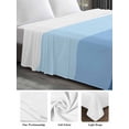 thumbnail image 6 of Blue Ombre Full Size Flat Sheet, Wrinkleproof & Fadeproof Cooling Flat Bed Sheet Only, Modern Abstract Art Farmhouse Striped Breathable Soft Bedding Top Sheets 81 x 96 Inches, 6 of 8