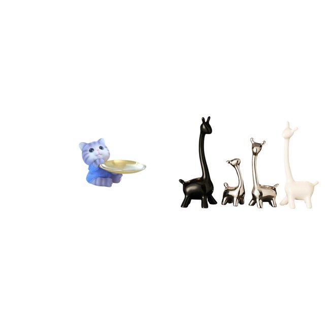 Bandeja moderna con estatua de gato y jirafa de resina cerámica para mesa, estante, armario, centro de mesa, decoración creativa, joyería, aperitivos,