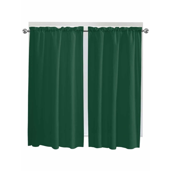 Living Room Curtains 72 Inches length, Pure Olive Green Window Treatment Curtain Drapes, Simple Solid Color Light Filtering Drapes for Bedroom Laundry Room, 52"x72", 2 Panels
