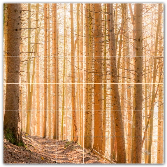 Picture-Tiles.com: Trees Ceramic Tile Wall Mural WAL501007-66M. 36"W x 36"H using (36) 6" x 6" Ceramic Tiles-Satin Finish