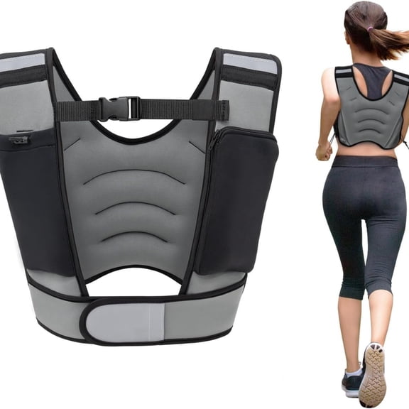 Weighted Vest, 4lb/8lb/10lb/12lb/15lb/20lb Weight Vest with Reflective Stripes, Weight Vest Adjustable for Women and Men Workout, Strength Training, Running, Fitness, Jogging, Walking