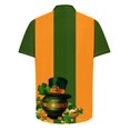 thumbnail image 4 of Vintage St Patricks Day Bowling Shirt Men Button Down Hawaiian Shirts Short Sleeve Casual Saint Patricks Day Shirt, 4 of 5