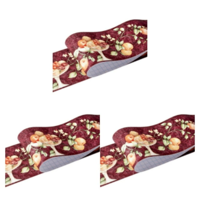 VONKY PVC Border Wall Corner Stick Durable And Waterproof Surface With Exquisite Workmanship Wallpaper For Living Room Decor red fruit 3Set