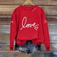 thumbnail image 3 of WTXUE Women's Valentine Sweatshirts Love Heart Printed Pullover Sweatshirt Cute Valentine Shirt Long Sleeve Round Neck Pullover Top Oversized Blouses Loose Tee Shirts White Xxl, 3 of 7