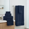 thumbnail image 3 of KAHAF COLLECTION 6 Piece Towel Set Navy Blue – 100% Ringspun Cotton Soft & Highly Absorbent–Includes 2 Bath Towels, 2 Hand Towels & 2 Washcloths – Quick Dry, Durable and Luxurious Bathroom Essentials, 3 of 8