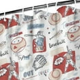 thumbnail image 3 of Vintage Baseball Elements Pattern Shower Curtain 36"x72" ,Bathroom Decorative Shower Curtains Set with 12 Hooks,Modern Waterproof Washable Shower Curtain, 3 of 6