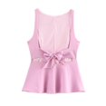 thumbnail image 4 of Bow- Tie Backless Tank Top Sleeveless Waisted Skirt Style Women'S Top Pink L, 4 of 9