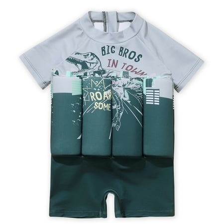 

GYRATEDREAM Boy One Piece Swimsuit 2-6Y Buoyancy Toddler Kids Fish Dinosaur Rashguard Flotation Bathing Suit