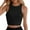 Black, variant on Women's High Neck Tank Top - Double Lined Racerback Crop Top with Built-in Support | Sleeveless Seamless Fitted Top for Casual, Workout & Going Out | Polyester Spandex Blend(White,L)