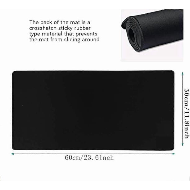 Mouse pad/large mouse pad 600x300mm | XL mouse pad | desk pad/gaming mouse pad | rubber base for a stable grip on smooth surfaces (60x30 black)