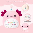 thumbnail image 2 of Peluche de peluche con forma de axolotl SQEQE, 35 cm, feliz cumpleaños, 2 of 9