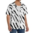thumbnail image 2 of PAYOHTO Tiger Zebra Stripe Mens Hawaiian Casual Short-sleeved Shirt Tropical Summer Beach Button Down Shirts, 2 of 7