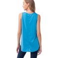 thumbnail image 3 of URBAN DAIZY Women's Casual Sleeveless Top Scoop Neck Round Hem Loose Fit Flowy Tunic Basic Tank T Shirt UD02_T21074 Turquoise 3X, 3 of 6