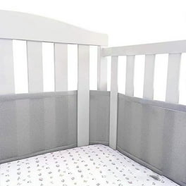 Nallwabiu Crib Bumpers For Unisex Boys Girls White Mesh Crib Liner