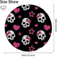 thumbnail image 2 of Coolnut Round Tablecloth Skull with Pink Bow Modern Table Cover for Home Decoration Washable Table Cloth for Dinner Picnic 60in, 2 of 5