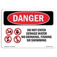 thumbnail image 1 of SignMission OS-DS-A-1218-L-1860 12 x 18 in. OSHA Danger Sign - Do Not Enter Sewage Water, 1 of 1