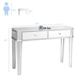 thumbnail image 2 of Costway 2 ed Vanity Make-Up Desk Silver Glass Console Dressing Table, 2 of 10