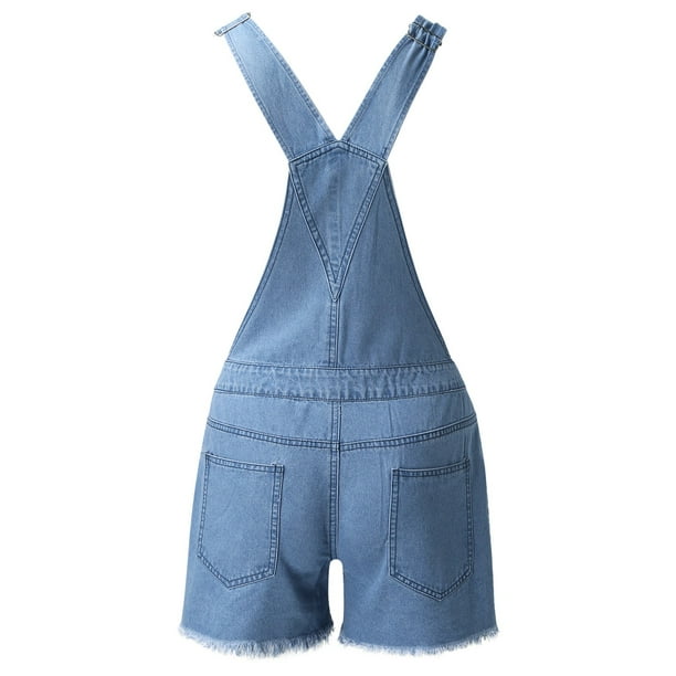 PMUYBHF 4 July Long Sleeve Black Jumpsuit Plus Size Women Shortalls Basic Stretch Denim Jean Shorts Overalls Rompers Walmart