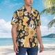 thumbnail image 3 of Balery Mushrooms Honeycomb Camisas hawaianas de manga corta para hombre, camisas playeras de corte holgado, camisas de vacaciones con botones,X-Large, 3 of 7