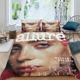 thumbnail image 2 of Billie Eilish Conjunto de sábanas temático, trío de piezas, cómodo y amigable con la piel, diseño único, regalo de decoración para el hogar para familiares, amigos y fans,173X218cm, 2 of 6
