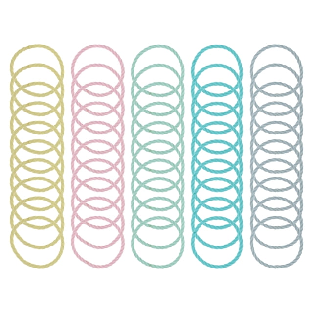 50 Piezas de Cuerdas para el Cabello con Patrón Espiral para Mujeres y Niñas en Verde, Amarillo, Azul y Púrpura