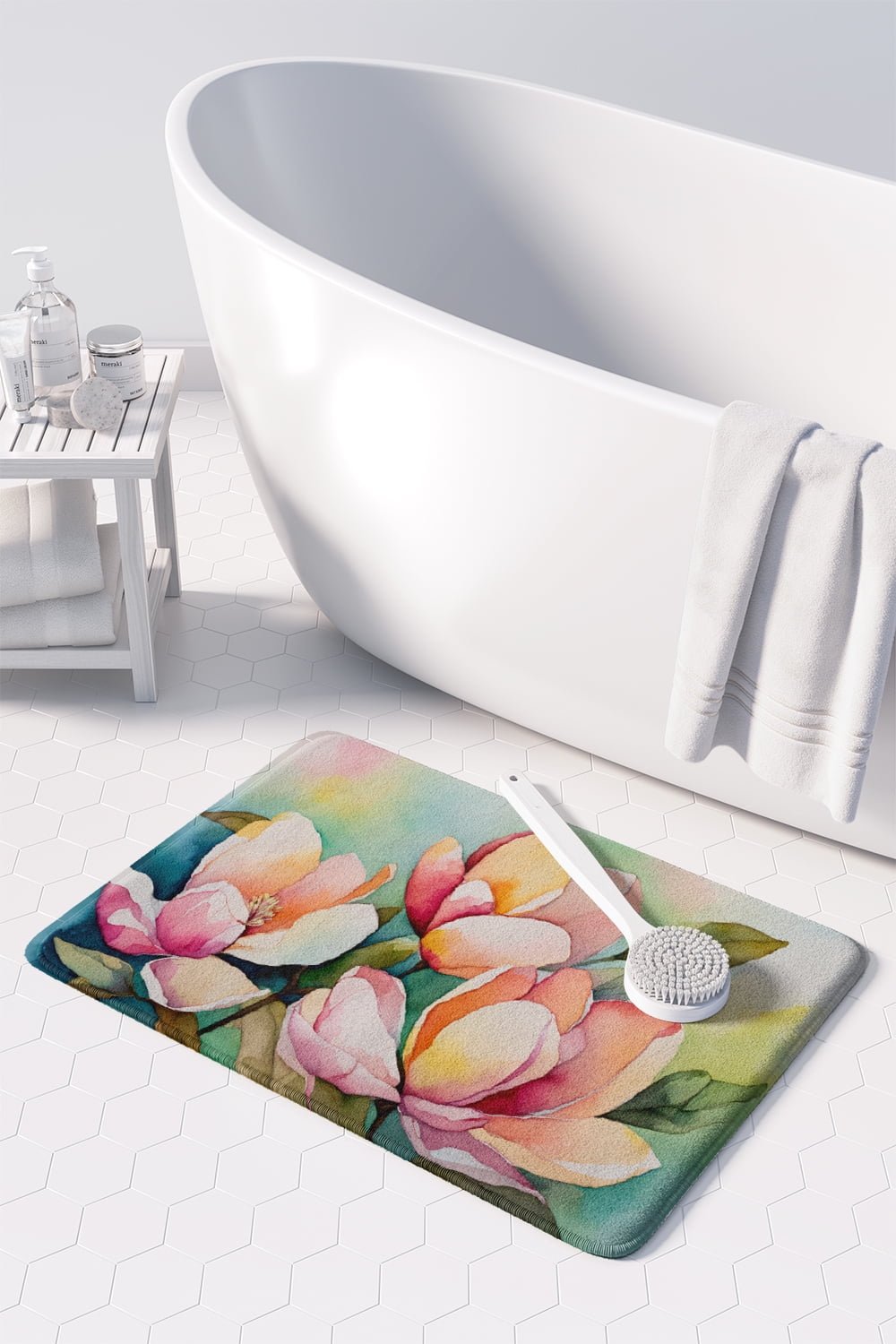 Carolines Treasures DAC1676RUG 19 x 27 in. Unisex Mississippi Magnolia in Watercolor Memory Foam Kitchen Mat