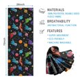thumbnail image 2 of Black Cartoon Space Dinosaurs Pattern Hot Yoga Mat Towel Non Slip for Hot Yoga - Quick-Drying Yoga Mat Cover with 4 Corner Pockets with Travel Bag - Hot Yoga Towel Non Slip 74"x26", 2 of 6