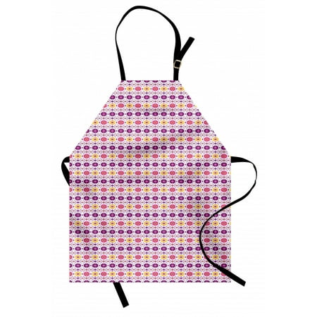 

Guatemalan Apron Tribal Ornamental Vintage Aztec Diagonal Boho Motif Unisex Kitchen Bib with Adjustable Neck for Cooking Gardening Adult Size Purple Yellow White by Ambesonne