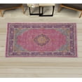 thumbnail image 1 of Bohemian Decorative Rug, Antique Design Ethnic Ornaments Boho Curlicue Motives in Fun Colors, Quality Carpet for Bedroom Dorm and Living Room, 6 Sizes, Pink Purple and Blue, by Ambesonne, 1 of 1