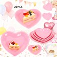 thumbnail image 4 of Gupgi 20pcs Disposable Tableware Set, Heart Shape Plates or Napkins Valentine's Day Party Supplies Photography Props, 4 of 6