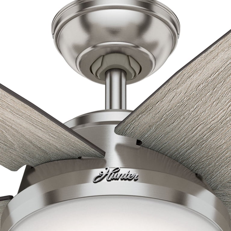 Hunter 52" Brushed Nickel Ceiling Fan With Light Kit & Remote - Renewed (Refurbished) 3 thumbnail image