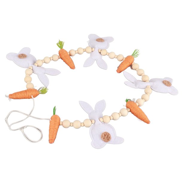 Guirnalda de zanahoria con forma de conejito de Pascua, decoración de primavera, suministros para fiestas en casa, regalos para fiestas de Pascua.