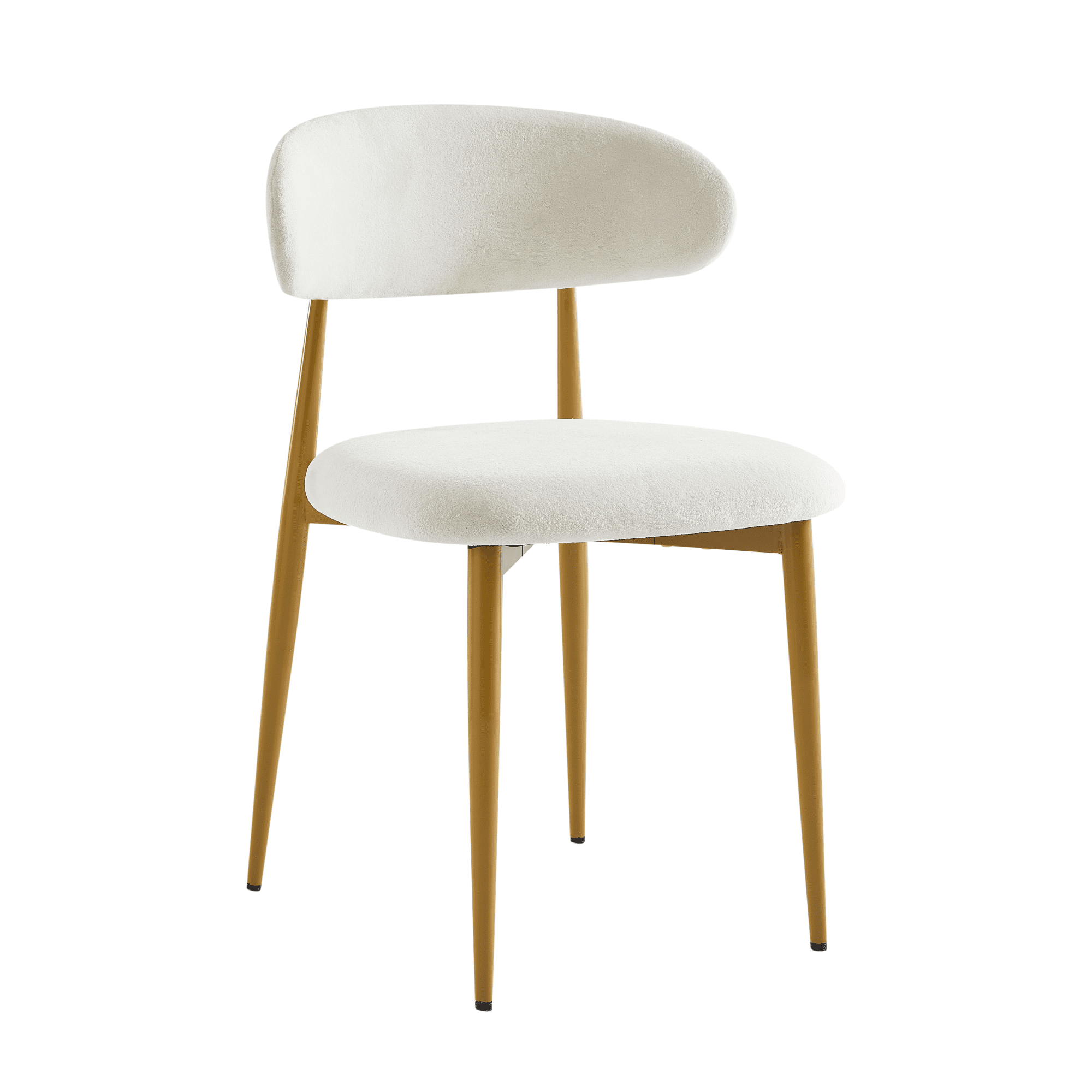 Leumius Dining Chairs Set of 2,Modern Kitchen Chairs with Soft Padding,Living Room Chairs with Curved Backrests and Metal Legs for Dining Rooms and Kitchens,Golden