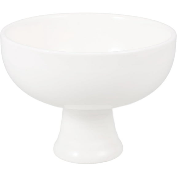 ABCISI Ceramic Fruit Bowl, 5 Inch Footed Bowl Dessert Display Bowl, Decorative Bowl for Kitchen Table Decor, White