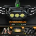 thumbnail image 5 of BEFUNZL LED Headlamp Waterproof USB Rechargeable, 4 Modes Headlight Super Bright Flashlights with Adjustable Headband, IPX4 Waterproof, 5 of 8