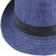 thumbnail image 2 of Sombrero de paja para niños, sombrero de playa, transpirable, duradero, cómodo, sombrero de copa, sombreros para el sol para Azul marino, 2 of 7